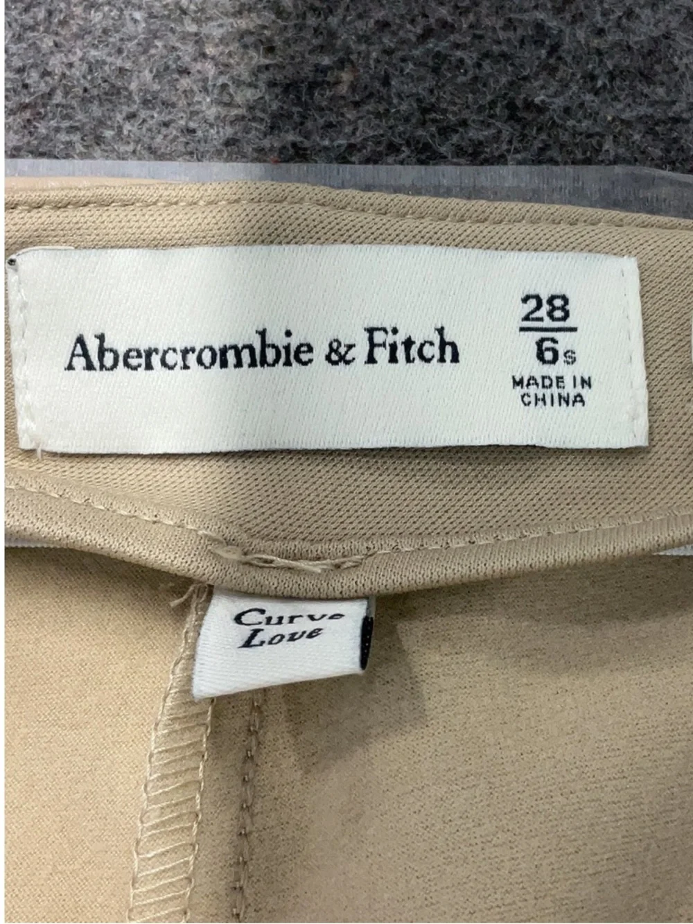 Abercrombie Curve Love Faux Leather Slim Flare Pants Taupe Beige High Rise 28S - Picture 6 of 8